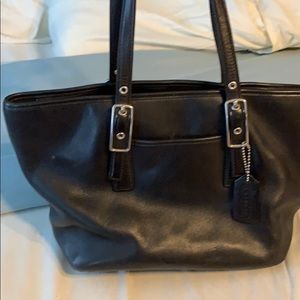 Coach.  Authentic. Black leather bag.